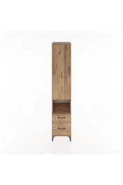 Hyperion Dolap 4 Raflı 2 Çekmeceli Tek Kapaklı 44x44x221 Çam-Çam