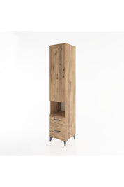 Hyperion Dolap 4 Raflı 2 Çekmeceli Tek Kapaklı 44x44x221 Çam-Çam