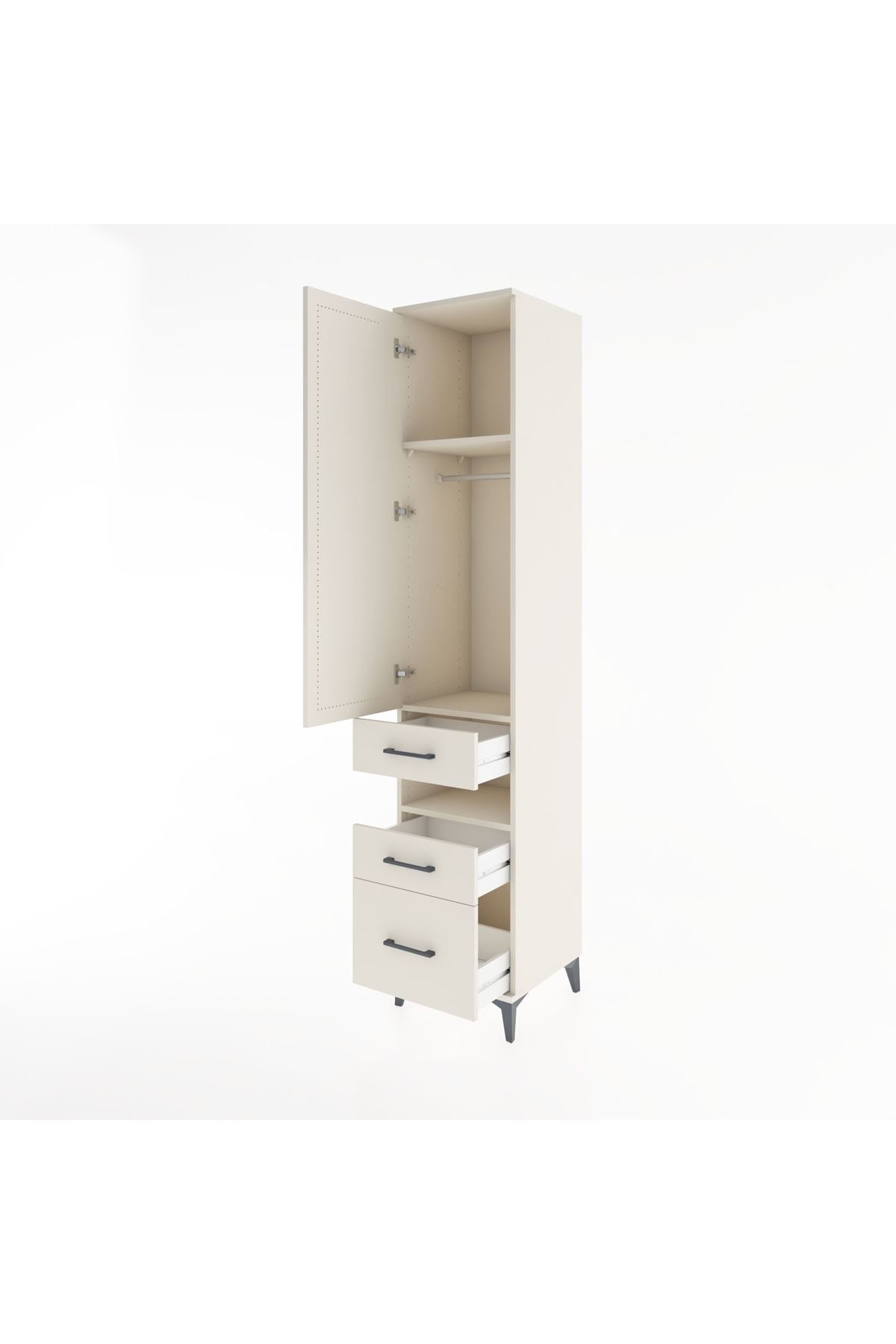 Hyperion Dolap 3 Raflı 3 Çekmeceli Tek Askılı 44x44x221 Aytaşı-Aytaşı