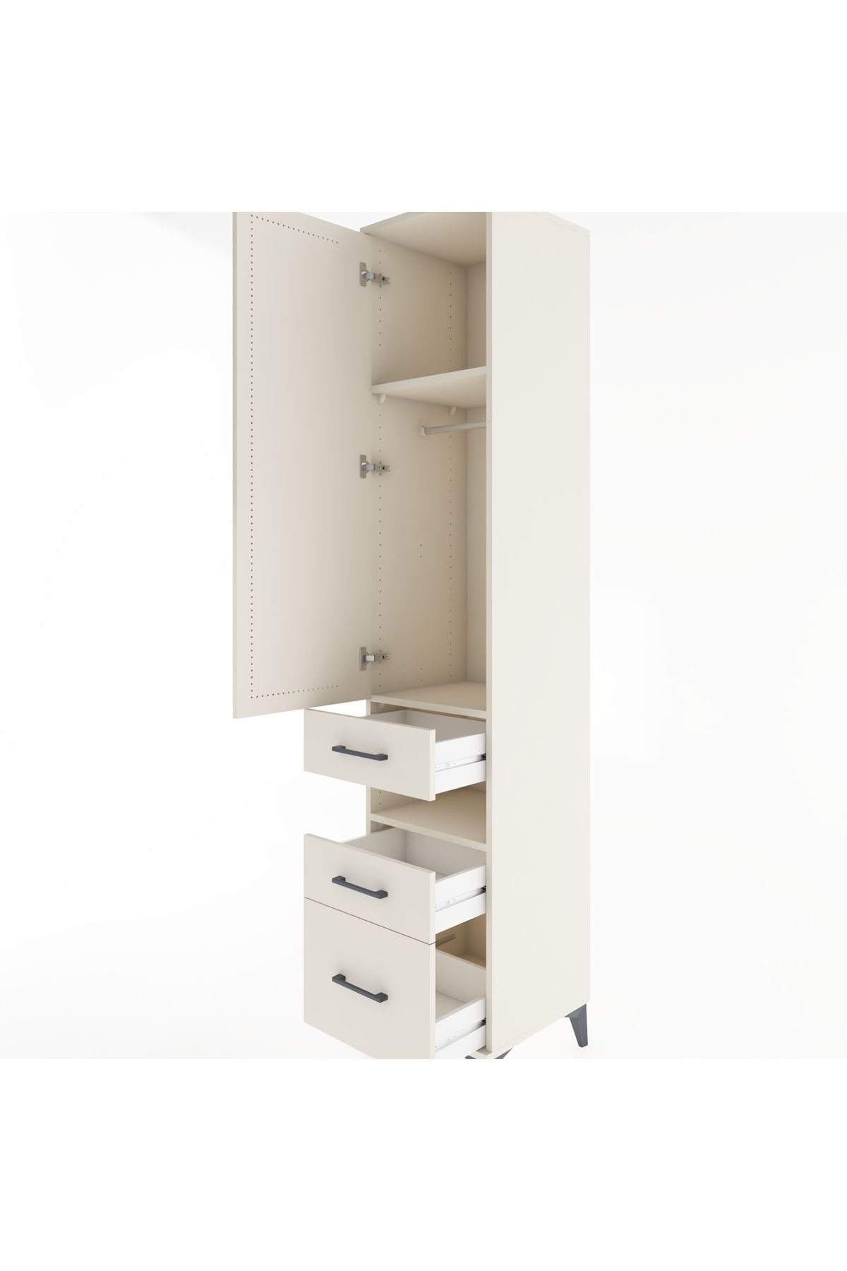 Hyperion Dolap 3 Raflı 3 Çekmeceli Tek Askılı 44x44x221 Aytaşı-Aytaşı