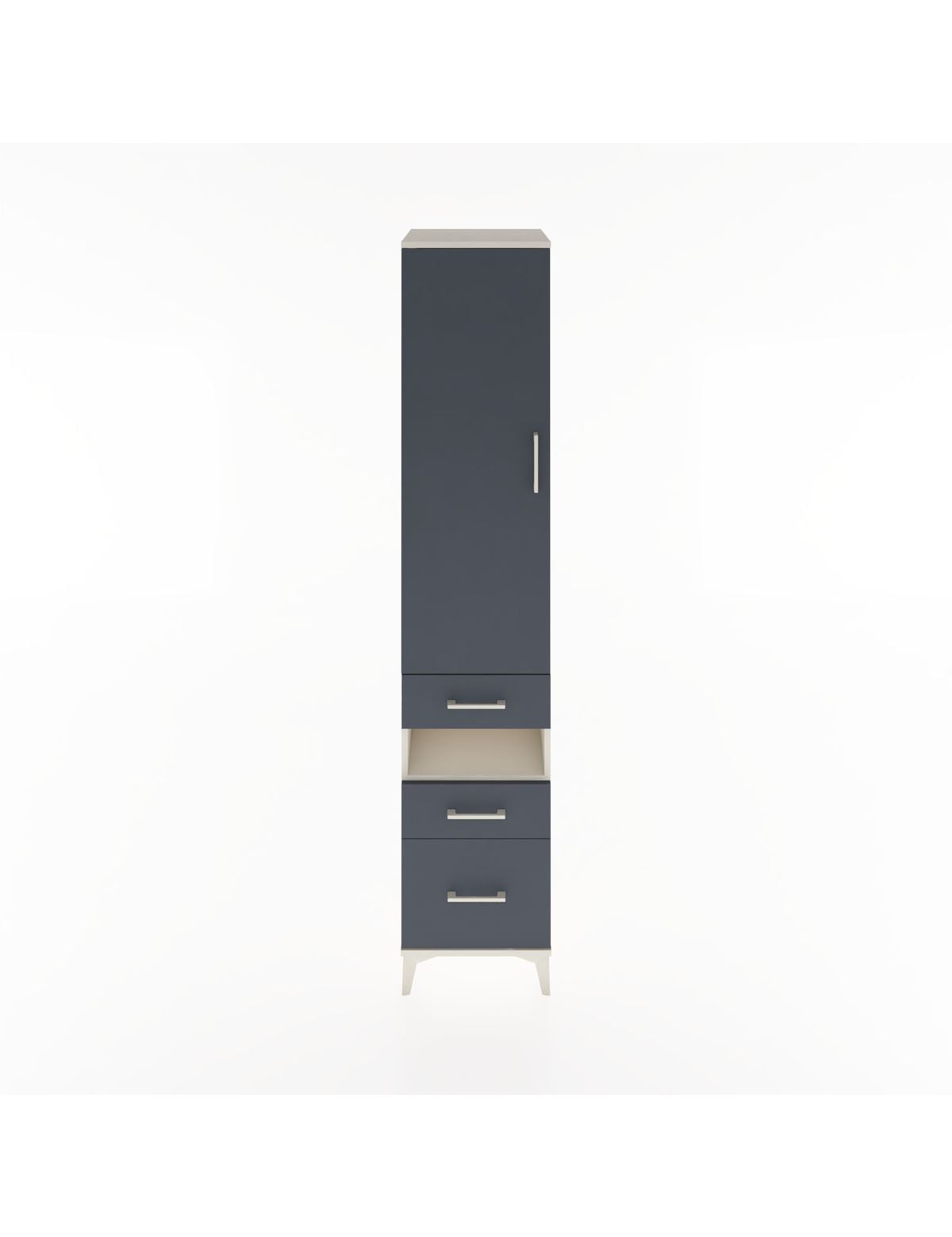 Hyperion Dolap 3 Raflı 3 Çekmeceli Tek Askılı 44x44x221 Aytaşı-Antrasit