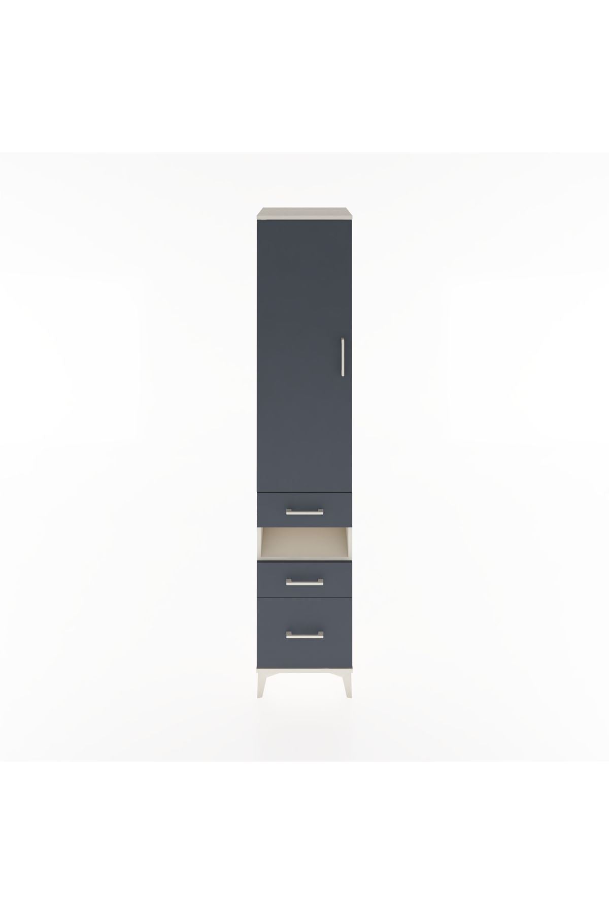 Hyperion Dolap 3 Raflı 3 Çekmeceli Tek Askılı 44x44x221 Aytaşı-Antrasit