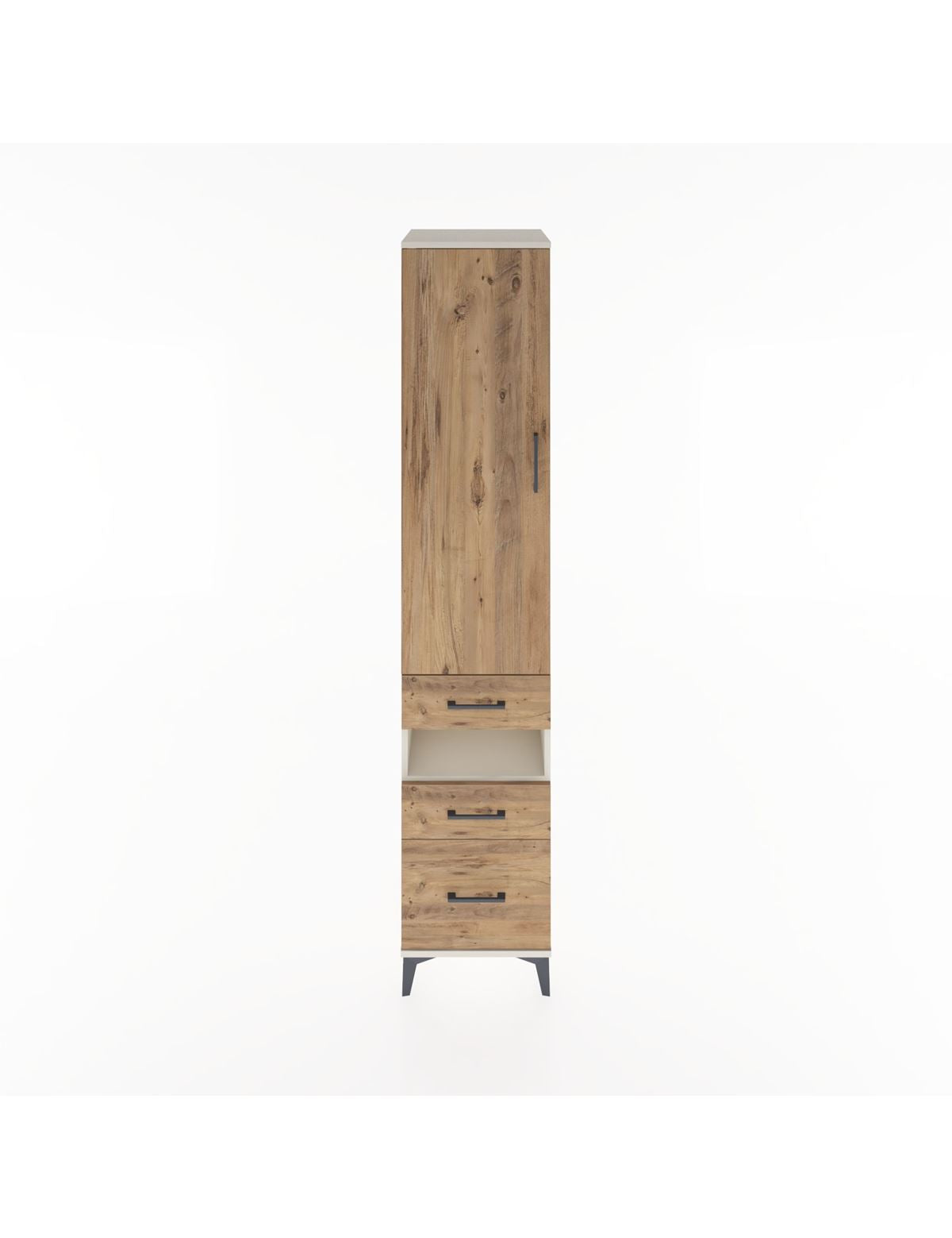 Hyperion Dolap 3 Raflı 3 Çekmeceli Tek Askılı 44x44x221 Aytaşı-Çam