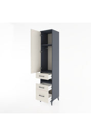 Hyperion Dolap 3 Raflı 3 Çekmeceli Tek Askılı 44x44x221 Antrasit-Aytaşı