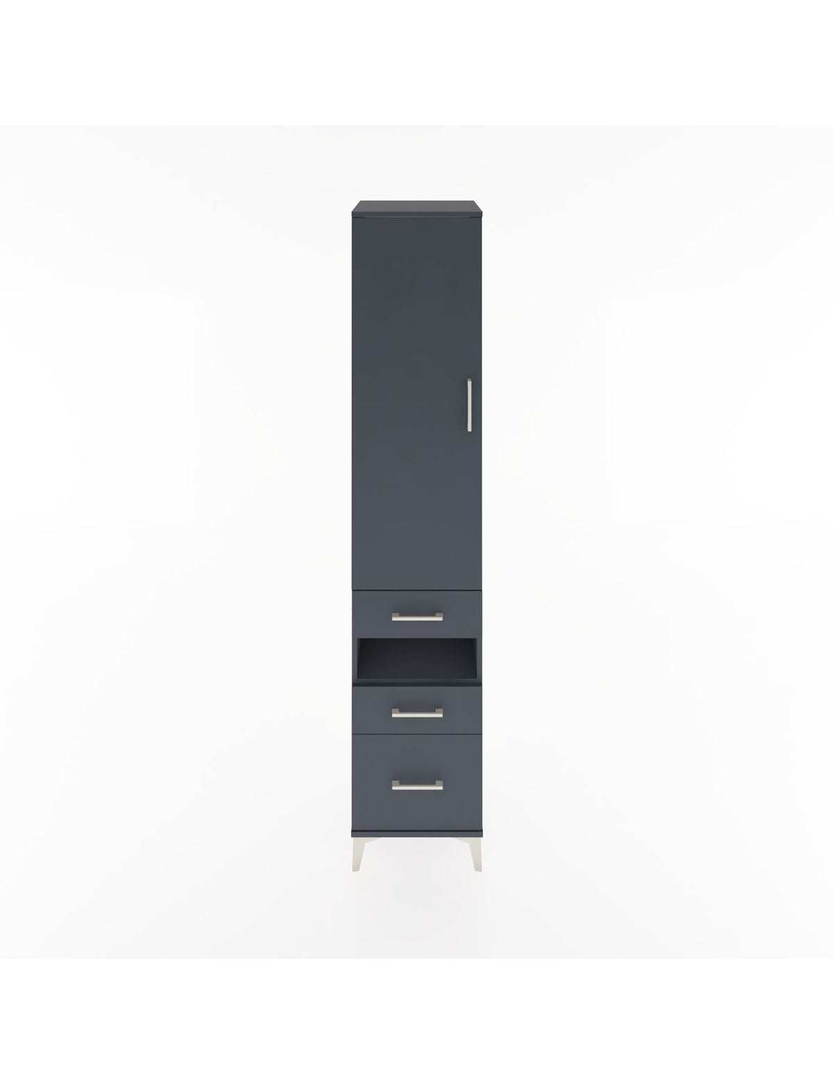 Hyperion Dolap 3 Raflı 3 Çekmeceli Tek Askılı 44x44x221 Antrasit-Antrasit