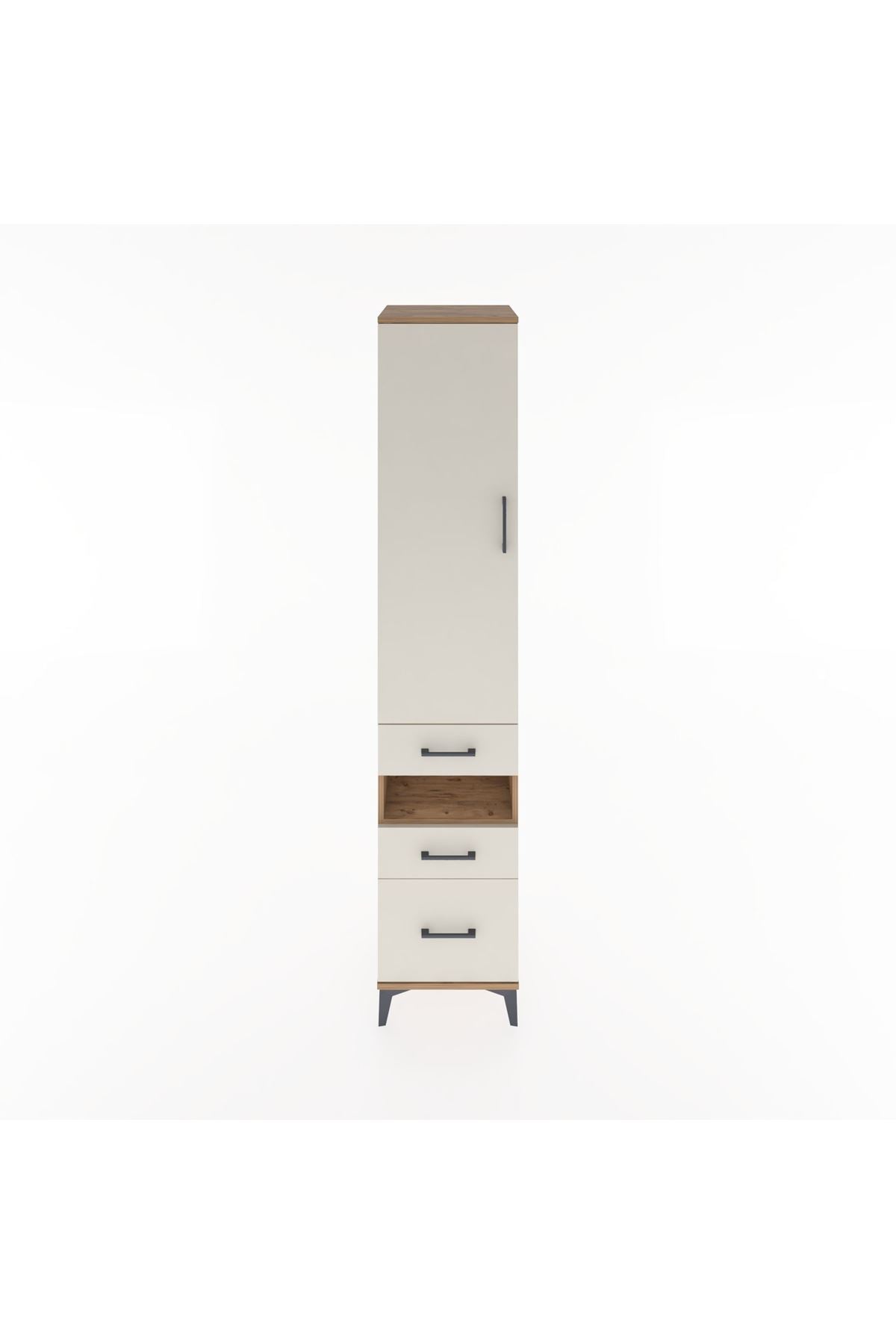 Hyperion Dolap 3 Raflı 3 Çekmeceli Tek Askılı 44x44x221 Çam-Aytaşı