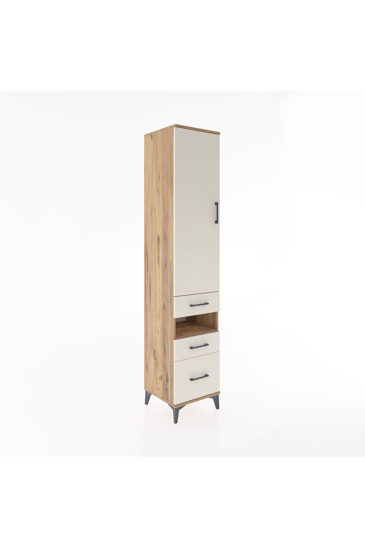 Hyperion Dolap 3 Raflı 3 Çekmeceli Tek Askılı 44x44x221 Çam-Aytaşı