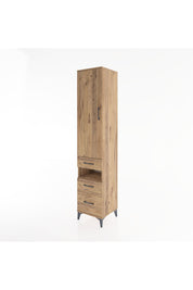 Hyperion Dolap 3 Raflı 3 Çekmeceli Tek Askılı 44x44x221 Çam-Çam