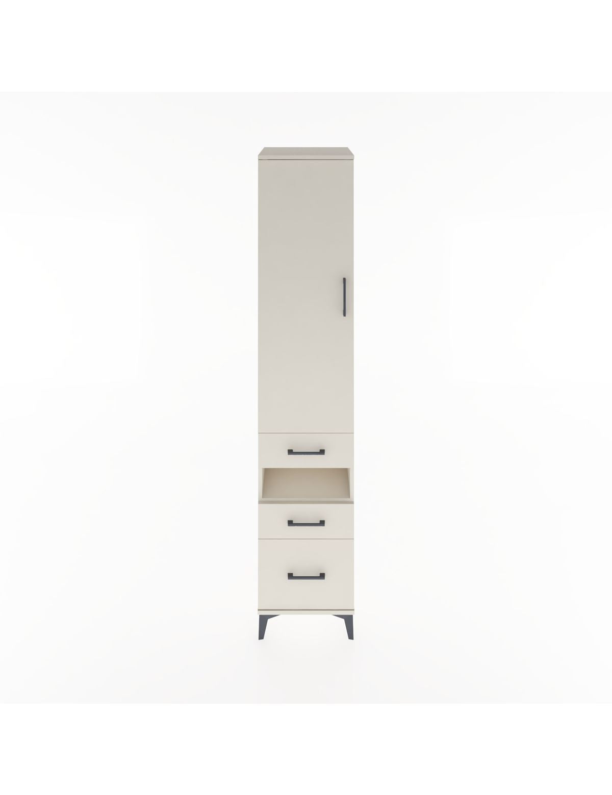 Hyperion Dolap 4 Raflı 3 Çekmeceli Tek Kapaklı 44x44x221 Aytaşı-Aytaşı