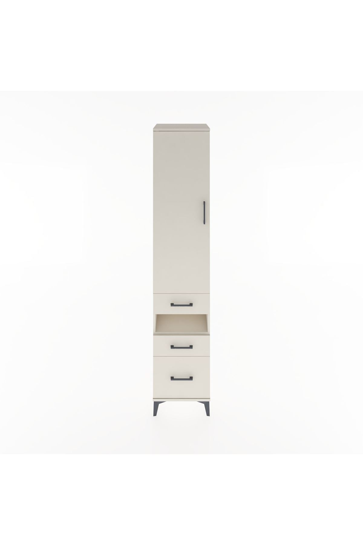 Hyperion Dolap 4 Raflı 3 Çekmeceli Tek Kapaklı 44x44x221 Aytaşı-Aytaşı