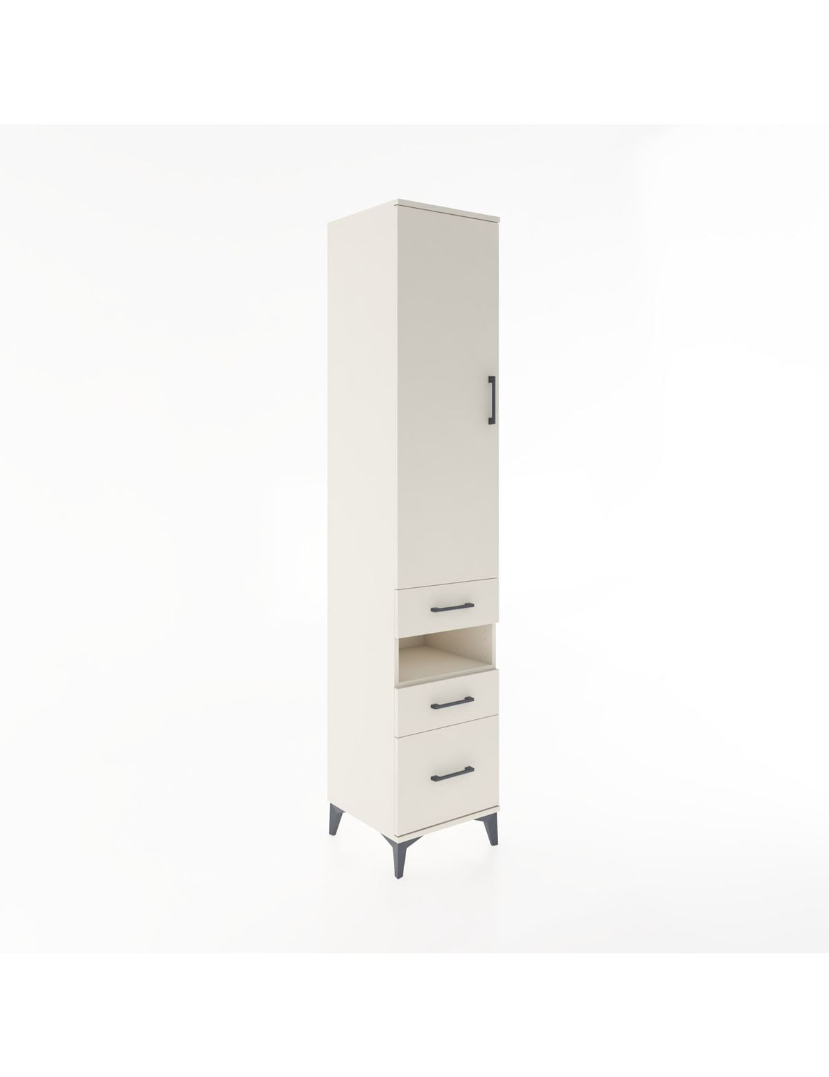 Hyperion Dolap 4 Raflı 3 Çekmeceli Tek Kapaklı 44x44x221 Aytaşı-Aytaşı