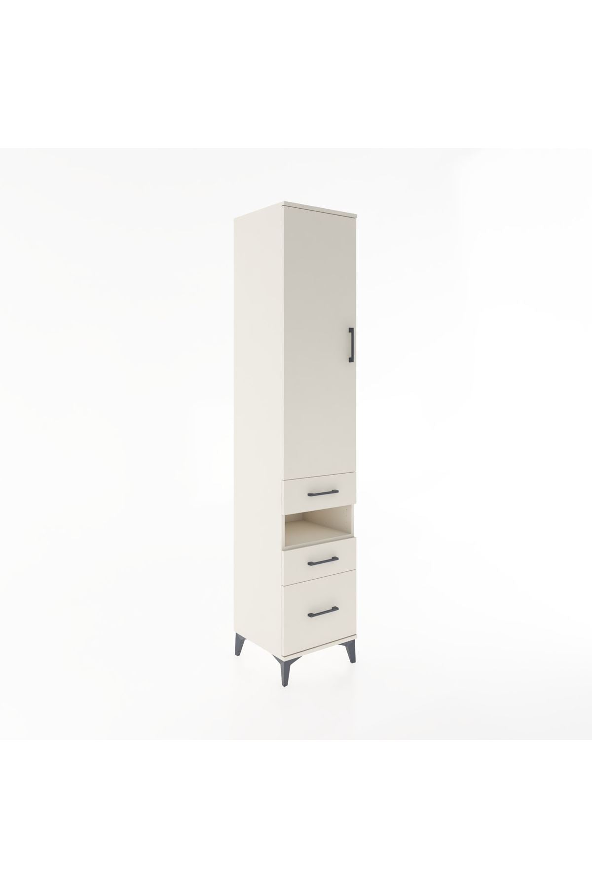 Hyperion Dolap 4 Raflı 3 Çekmeceli Tek Kapaklı 44x44x221 Aytaşı-Aytaşı