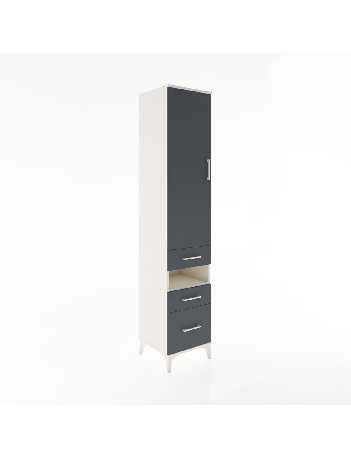 Hyperion Dolap 4 Raflı 3 Çekmeceli Tek Kapaklı 44x44x221 Aytaşı-Antrasit