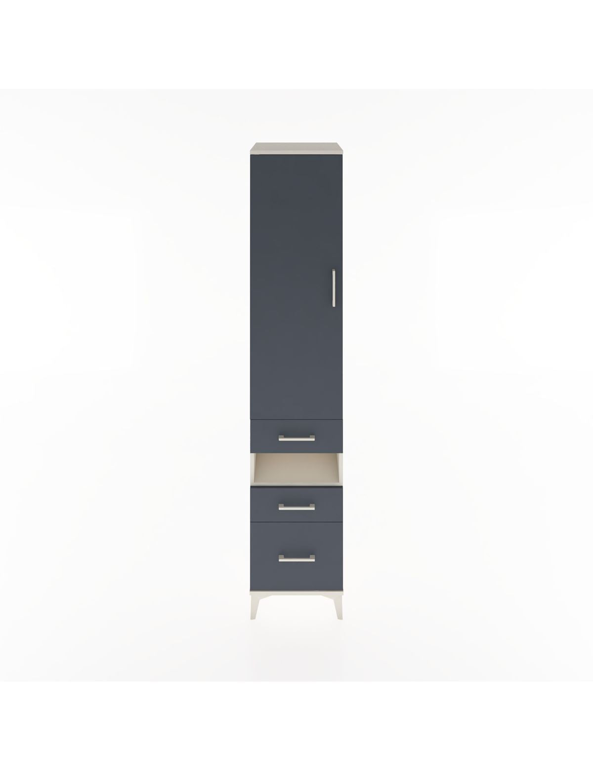 Hyperion Dolap 4 Raflı 3 Çekmeceli Tek Kapaklı 44x44x221 Aytaşı-Antrasit