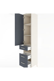 Hyperion Dolap 4 Raflı 3 Çekmeceli Tek Kapaklı 44x44x221 Aytaşı-Antrasit