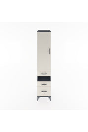 Hyperion Dolap 4 Raflı 3 Çekmeceli Tek Kapaklı 44x44x221 Antrasit-Aytaşı