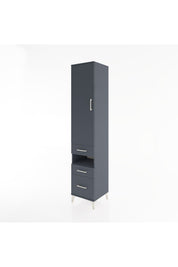 Hyperion Dolap 4 Raflı 3 Çekmeceli Tek Kapaklı 44x44x221 Antrasit-Antrasit