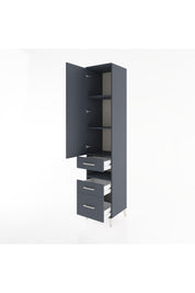Hyperion Dolap 4 Raflı 3 Çekmeceli Tek Kapaklı 44x44x221 Antrasit-Antrasit