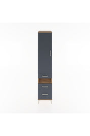 Hyperion Dolap 4 Raflı 3 Çekmeceli Tek Kapaklı 44x44x221 Çam-Antrasit