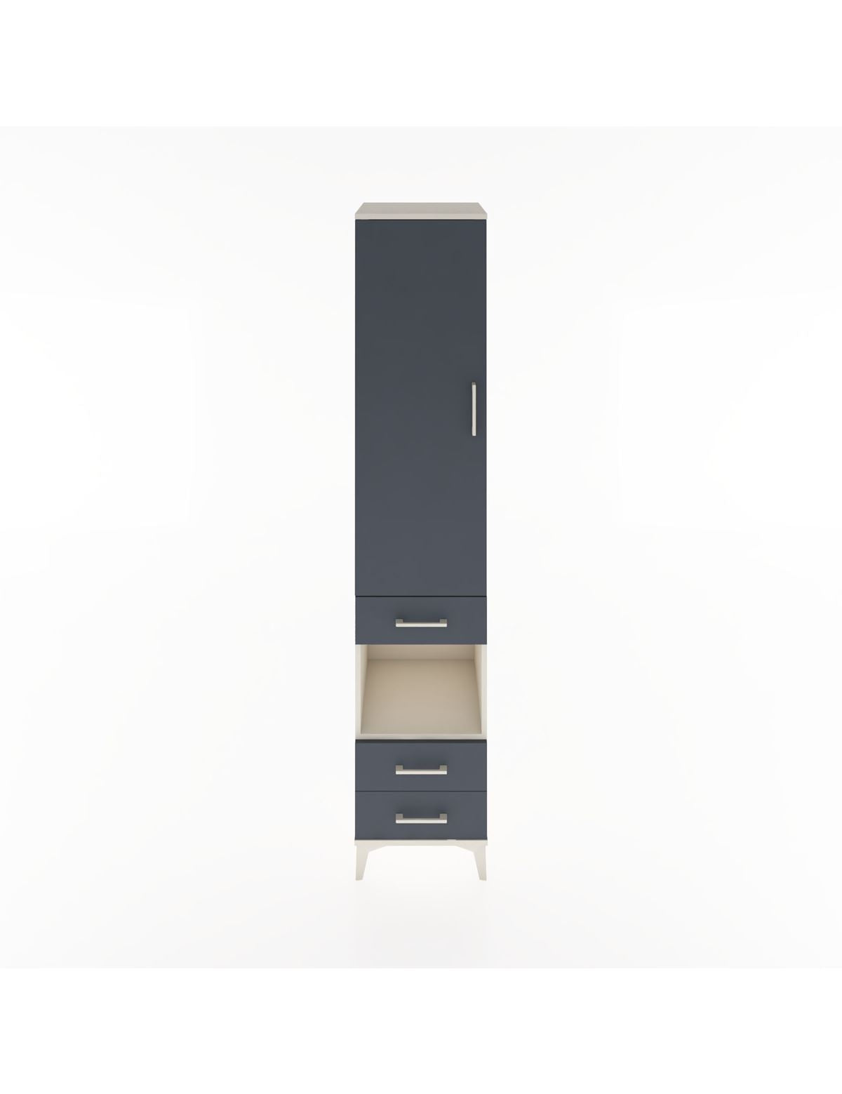 Hyperion Dolap 3 Raflı 3 Çekmeceli Tek Askılı 44x44x221 Aytaşı-Antrasit