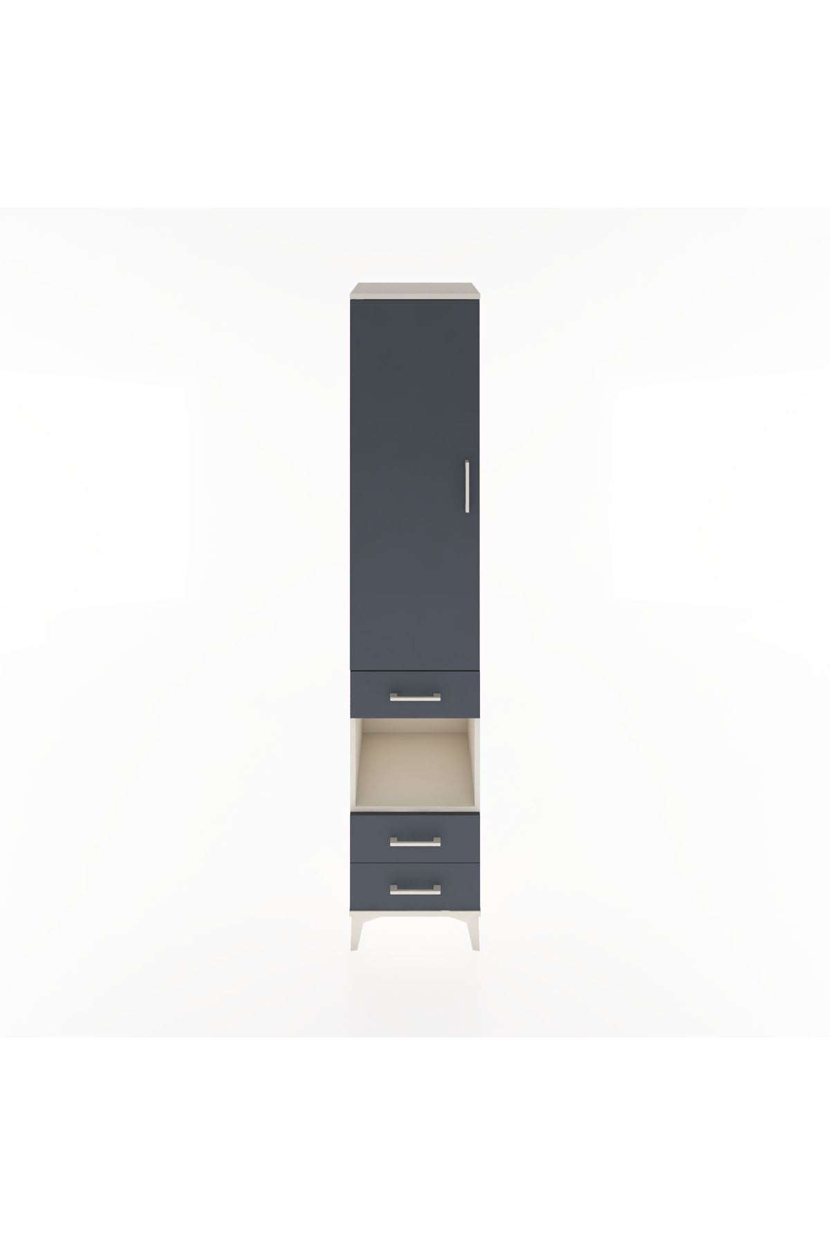 Hyperion Dolap 3 Raflı 3 Çekmeceli Tek Askılı 44x44x221 Aytaşı-Antrasit