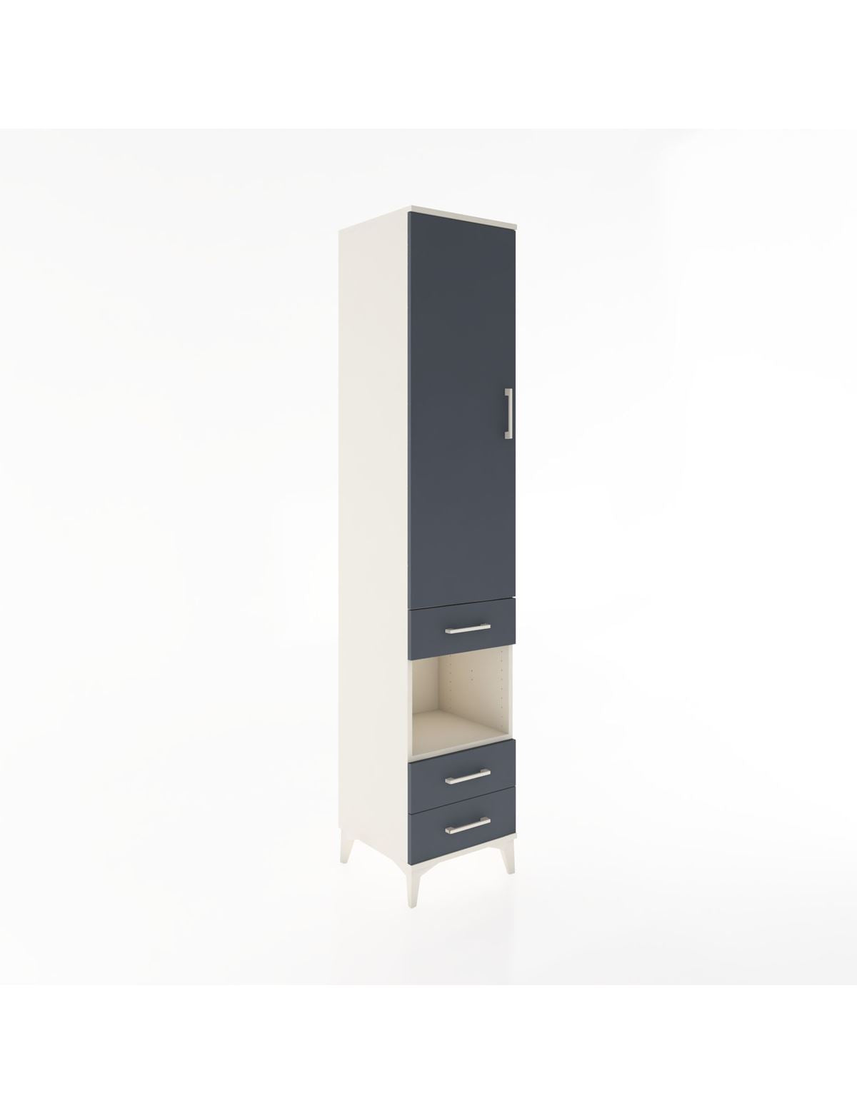 Hyperion Dolap 3 Raflı 3 Çekmeceli Tek Askılı 44x44x221 Aytaşı-Antrasit