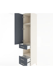 Hyperion Dolap 3 Raflı 3 Çekmeceli Tek Askılı 44x44x221 Aytaşı-Antrasit