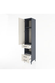 Hyperion Dolap 3 Raflı 3 Çekmeceli Tek Askılı 44x44x221 Antrasit-Aytaşı