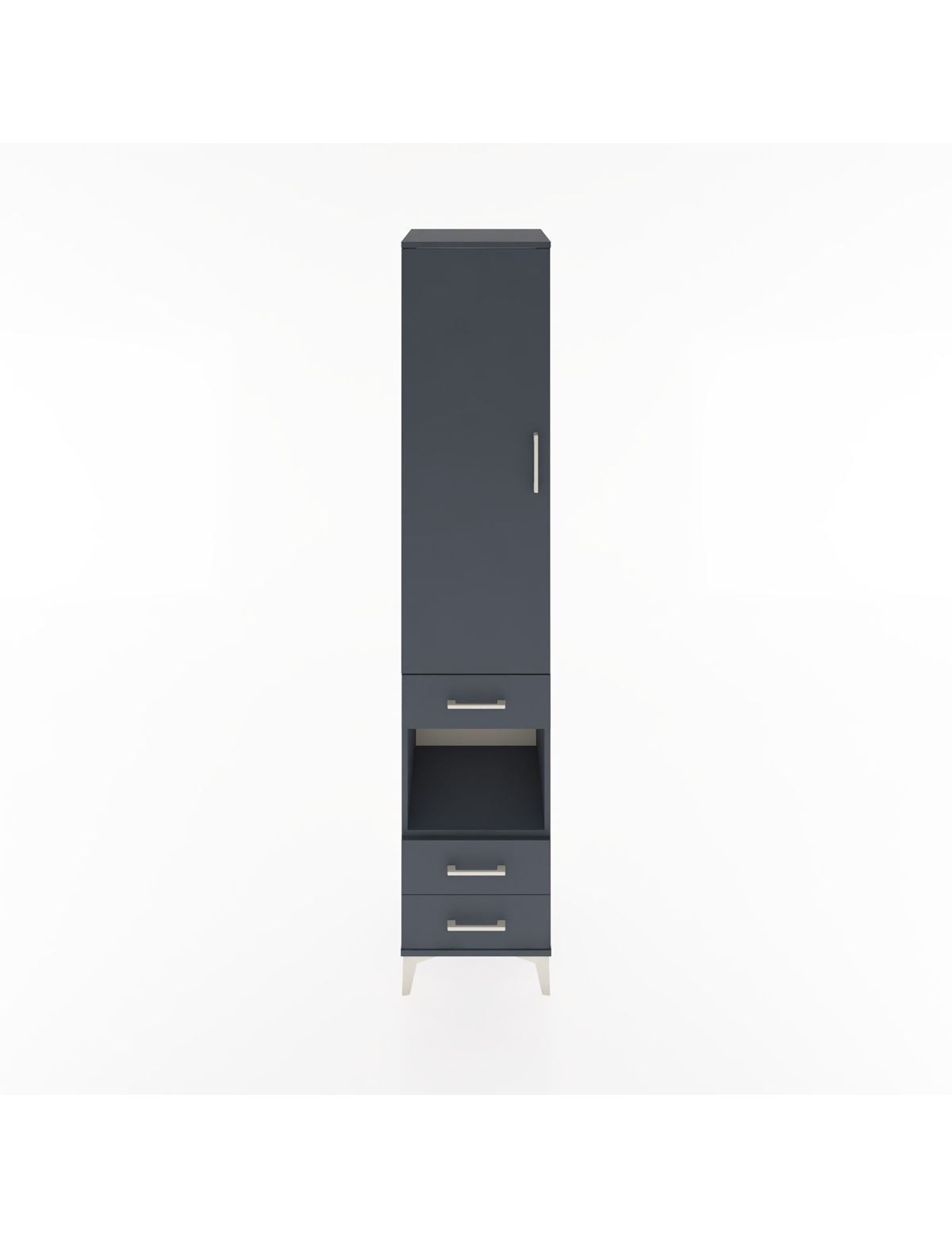 Hyperion Dolap 3 Raflı 3 Çekmeceli Tek Askılı 44x44x221 Antrasit-Antrasit