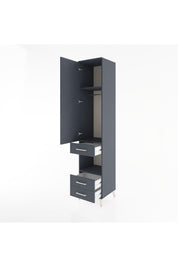 Hyperion Dolap 3 Raflı 3 Çekmeceli Tek Askılı 44x44x221 Antrasit-Antrasit