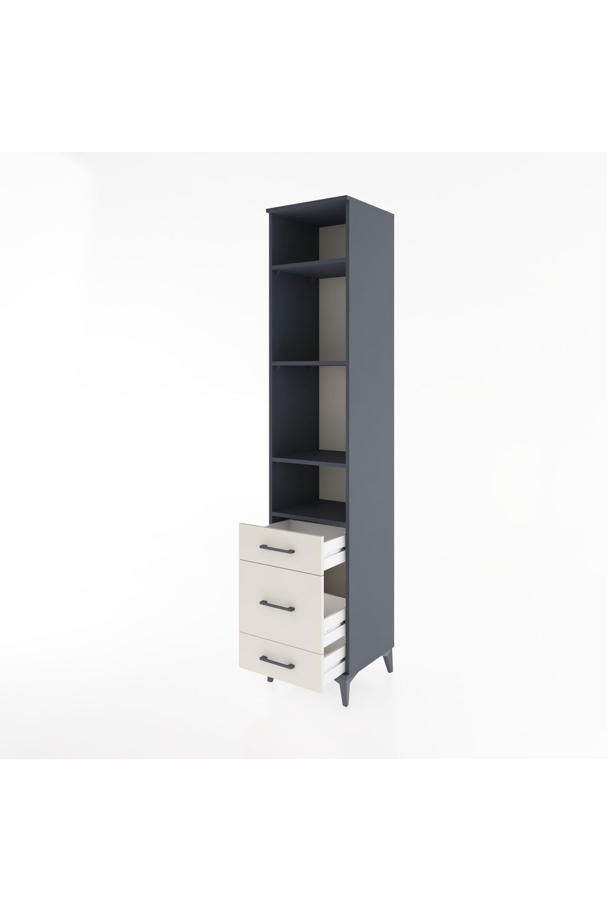 Hyperion Dolap 4 Raflı 3 Çekmeceli 44x44x221 - S61M083V4B