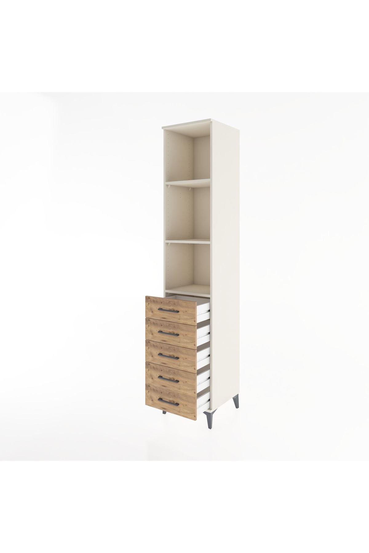 Hyperion Dolap 3 Raflı 5 Çekmeceli 44x44x221 Aytaşı-Çam