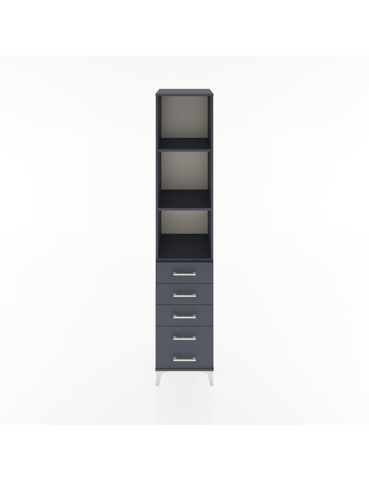 Hyperion Dolap 3 Raflı 5 Çekmeceli 44x44x221 Antrasit-Antrasit