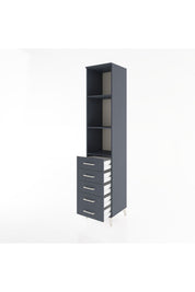 Hyperion Dolap 3 Raflı 5 Çekmeceli 44x44x221 Antrasit-Antrasit