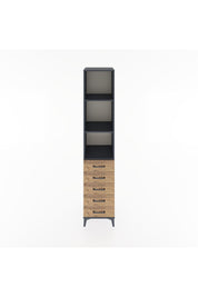 Hyperion Dolap 3 Raflı 5 Çekmeceli 44x44x221 Antrasit-Çam