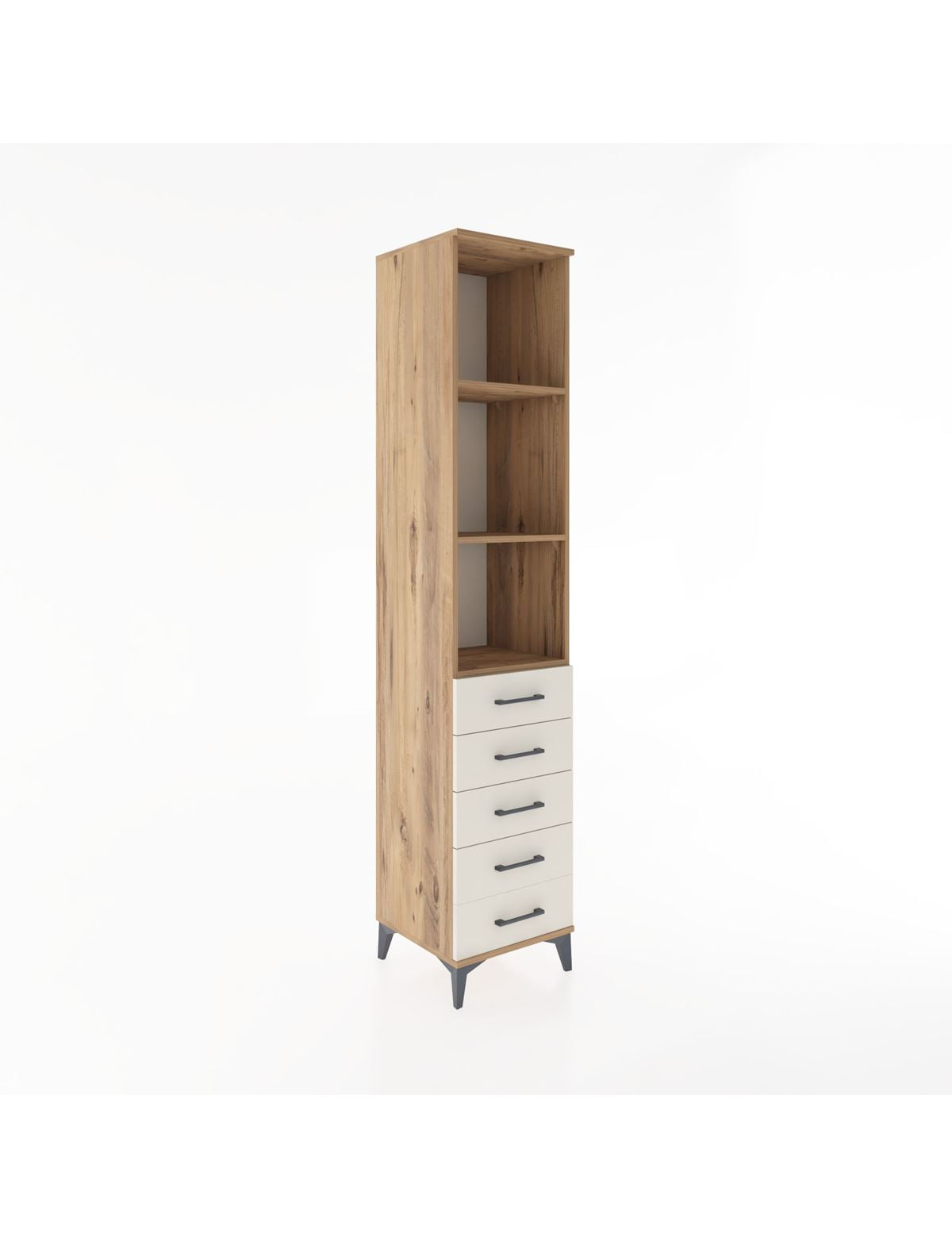 Hyperion Dolap 3 Raflı 5 Çekmeceli 44x44x221 Çam-Aytaşı