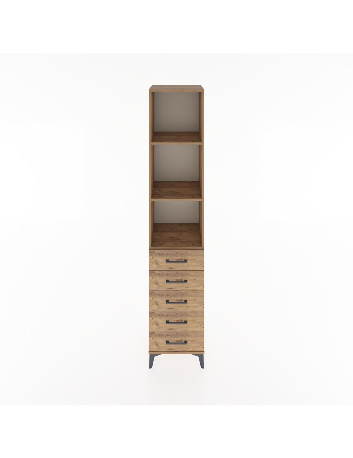 Hyperion Dolap 3 Raflı 5 Çekmeceli 44x44x221 Çam-Çam