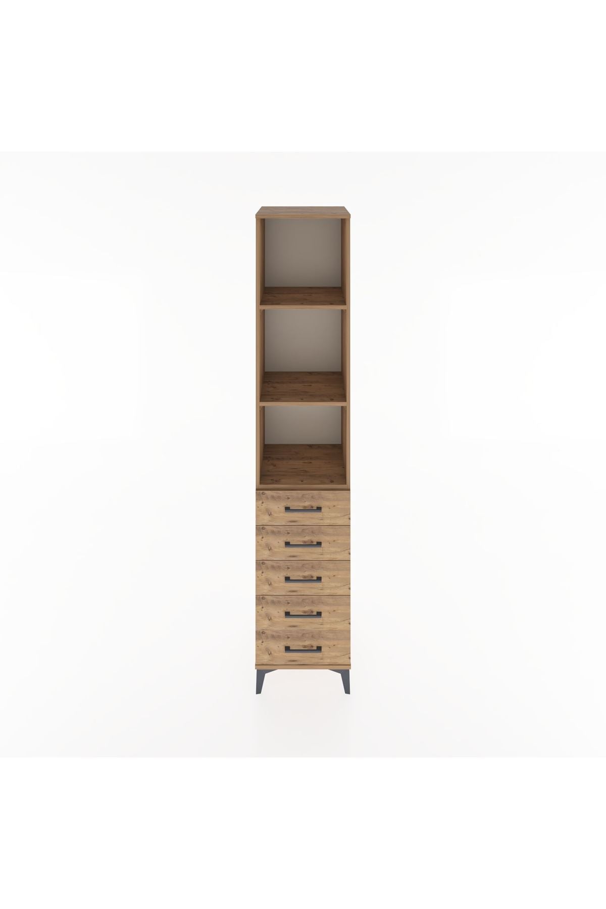 Hyperion Dolap 3 Raflı 5 Çekmeceli 44x44x221 Çam-Çam