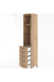 Hyperion Dolap 3 Raflı 5 Çekmeceli 44x44x221 Çam-Çam