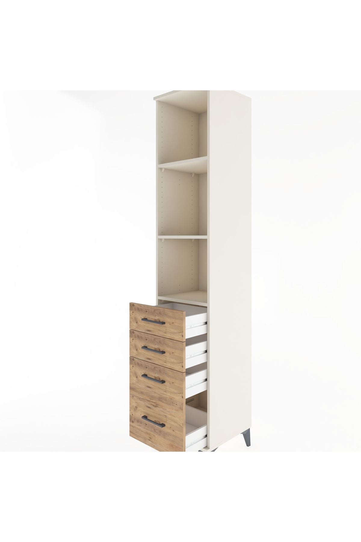 Hyperion Dolap 3 Raflı 4 Çekmeceli 44x44x221 Aytaşı-Çam