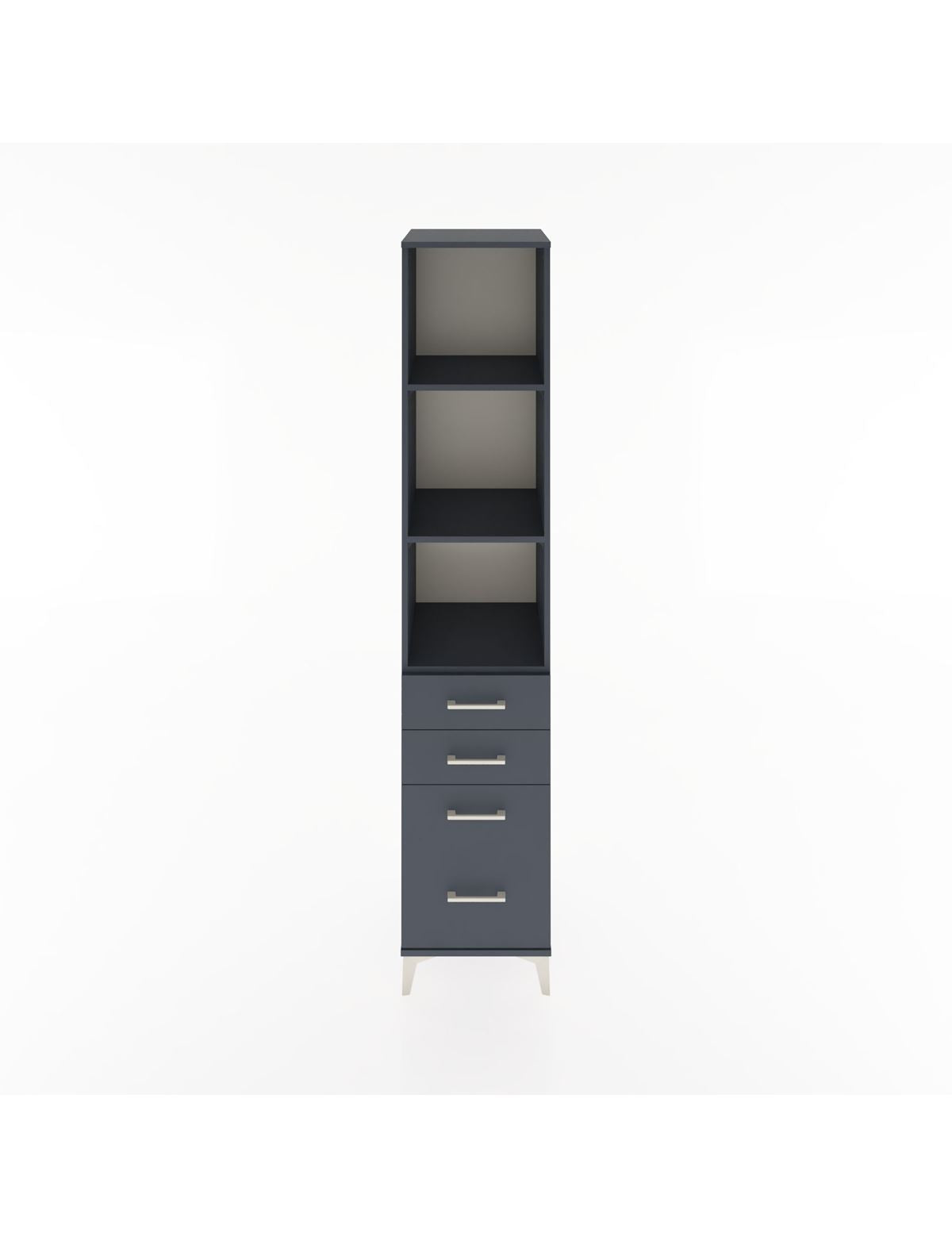 Hyperion Dolap 3 Raflı 4 Çekmeceli 44x44x221 Antrasit-Antrasit