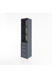 Hyperion Dolap 3 Raflı 4 Çekmeceli 44x44x221 Antrasit-Antrasit