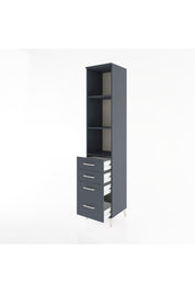 Hyperion Dolap 3 Raflı 4 Çekmeceli 44x44x221 Antrasit-Antrasit