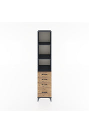 Hyperion Dolap 3 Raflı 4 Çekmeceli 44x44x221 Antrasit-Çam