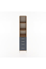 Hyperion Dolap 3 Raflı 4 Çekmeceli 44x44x221 Çam-Antrasit