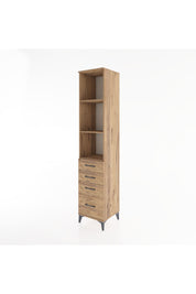 Hyperion Dolap 3 Raflı 4 Çekmeceli 44x44x221 Çam-Çam