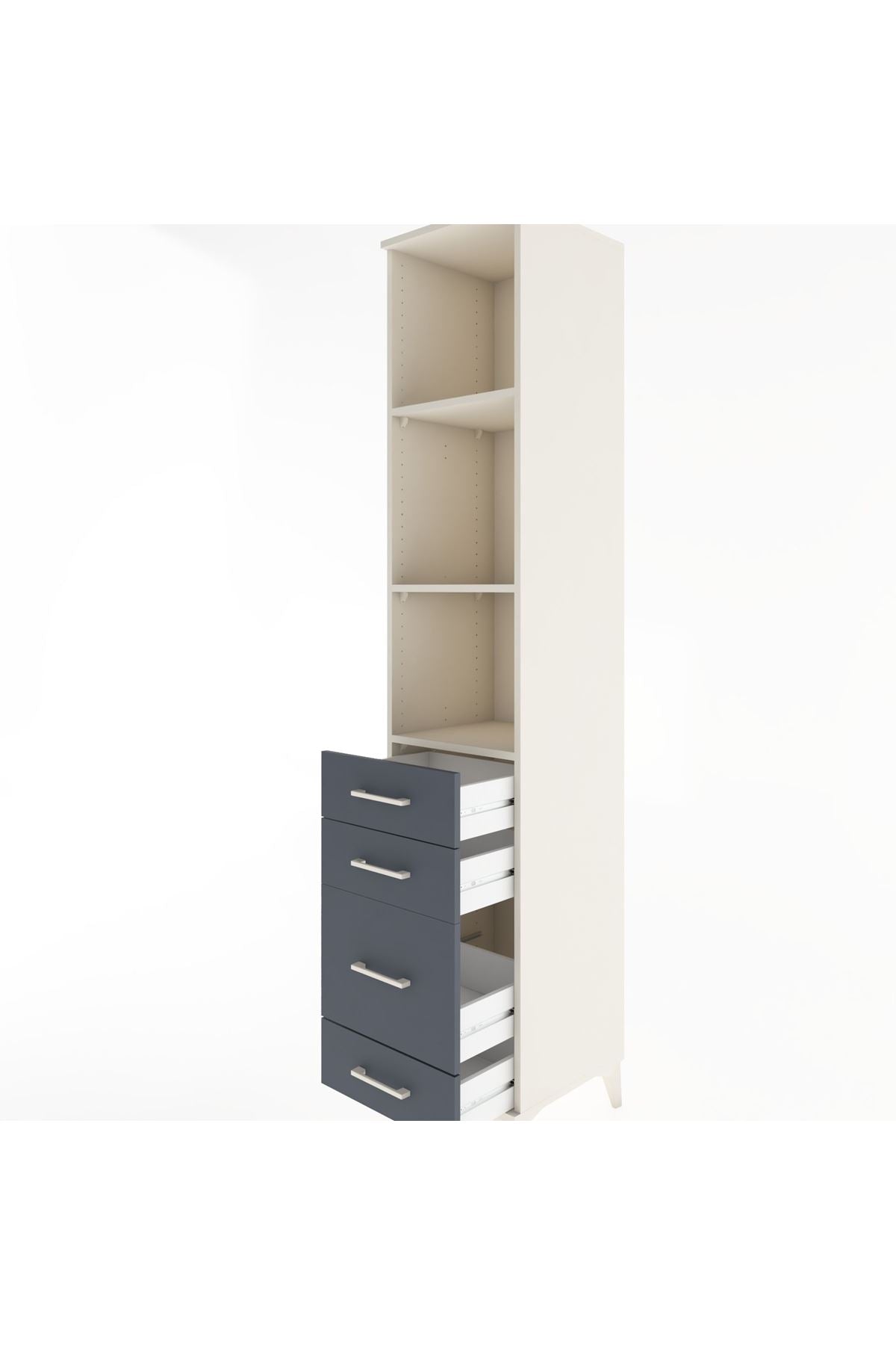 Hyperion Dolap 3 Raflı 4 Çekmeceli 44x44x221 Aytaşı-Antrasit