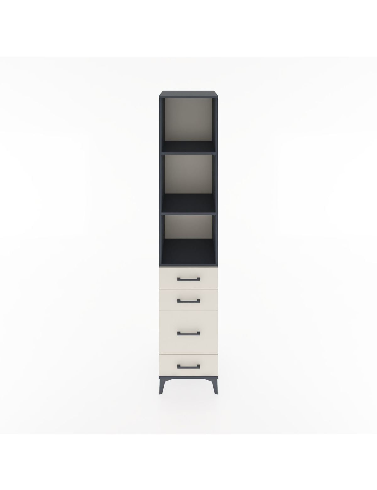 Hyperion Dolap 3 Raflı 4 Çekmeceli 44x44x221 Antrasit-Aytaşı