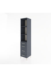 Hyperion Dolap 3 Raflı 4 Çekmeceli 44x44x221 Antrasit-Antrasit