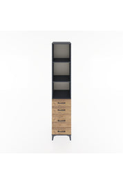 Hyperion Dolap 3 Raflı 4 Çekmeceli 44x44x221 Antrasit-Çam